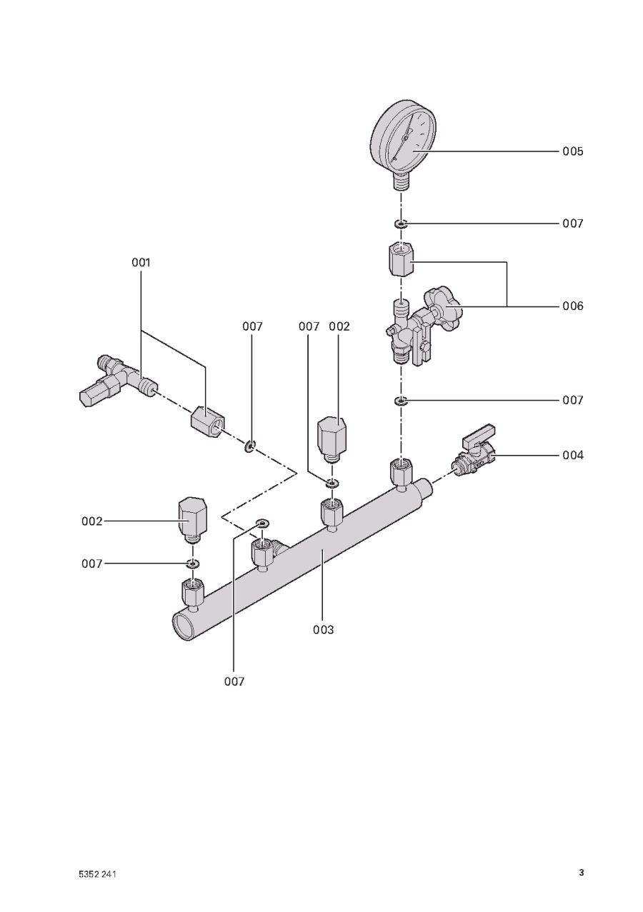 Armaturenstock (6 bar) mit Manometer Armaturenstock (6 bar) mit Manometer